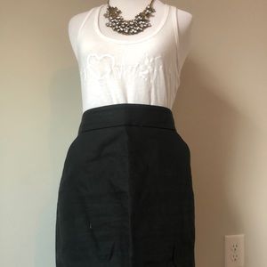 Jcrew black cotton pencil skirt